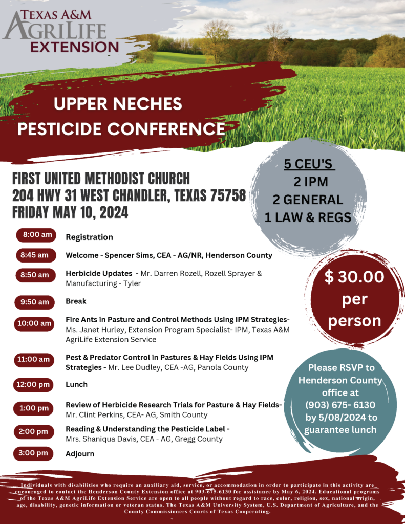 2024 Upper Neches Pesticide Conference