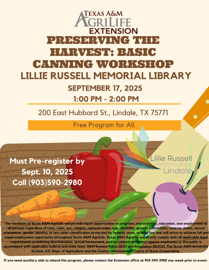 Preserving the Harvest Basic Canning Class Lillie Russell Library USE