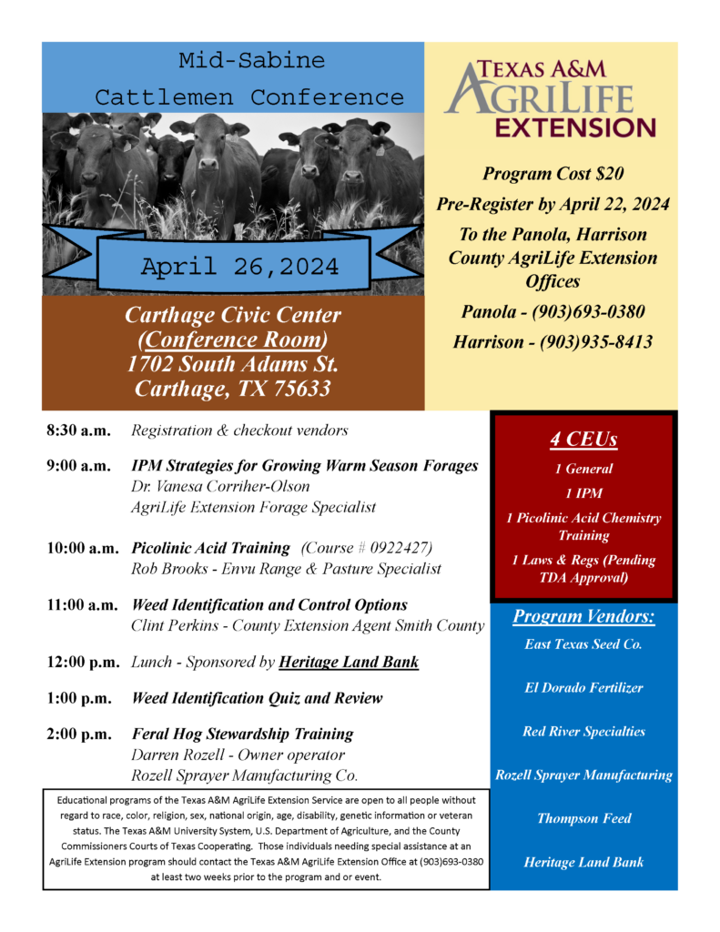 mid-sabine cattleman conference flyer 2024
